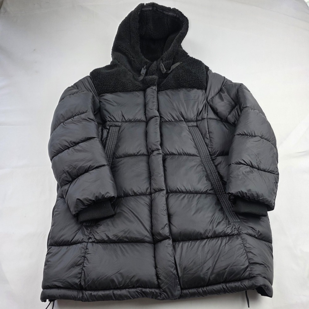 Koolaburra By UGG Coat Womens XL Black Puffer Hooded Sherpa Lined Zip Warm